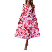 bohemian floral printed a-line dress, view 2 - MRSLM