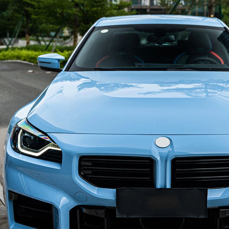 ultra glossy light blue car wrap vinyl, view 5 - MRSLM