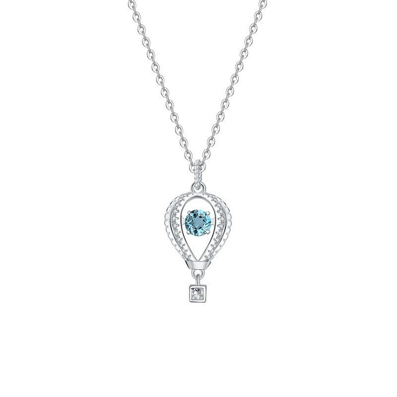 Women's S925 Sterling Silver Natural Topaz Necklace