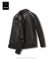 men's faux leather motorcycle jacket, view 10 - MRSLM