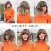 women's short gradient curly wig, view 4 - MRSLM
