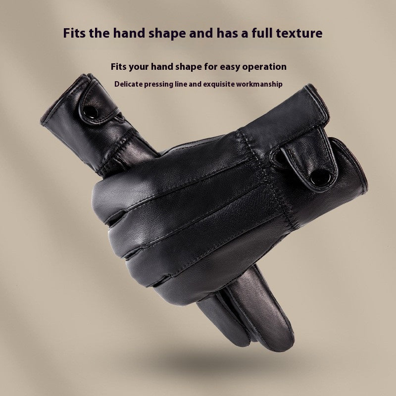 genuine leather fleece-lined gloves, view 9 - MRSLM