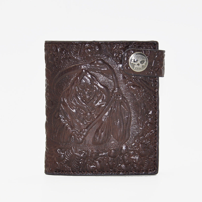 retro demon pattern men's wallet, view 5 - MRSLM