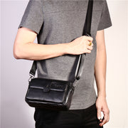 top layer cowhide messenger bag, view 2 - MRSLM