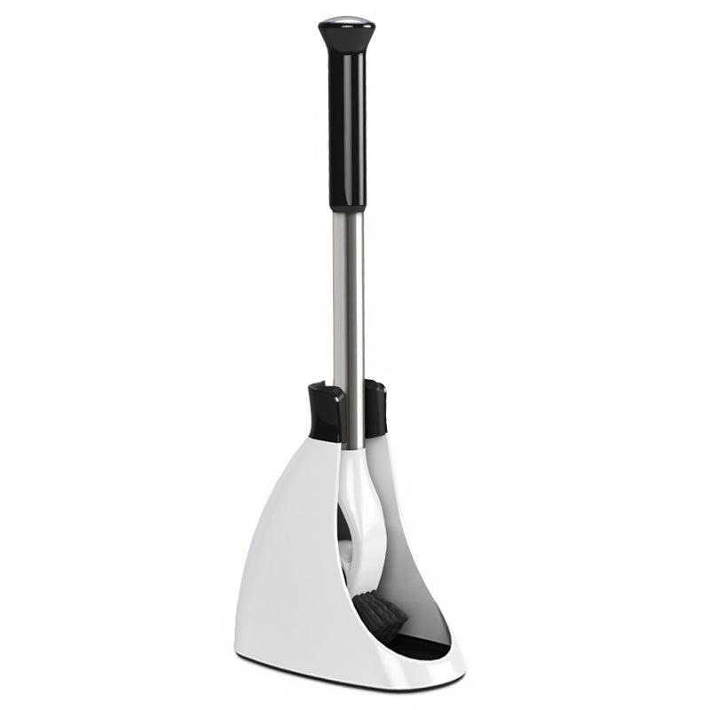 toilet brush set with stainless steel handle, view 2 - MRSLM