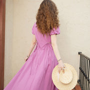 a-line mini dress with square collar, view 4 - MRSLM