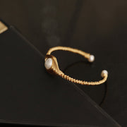 baroque pearl wire wound open bracelet, view 2 - MRSLM