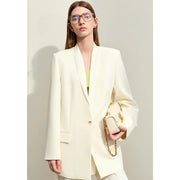 v-neck loose mid-length blazer, view 5 - MRSLM
