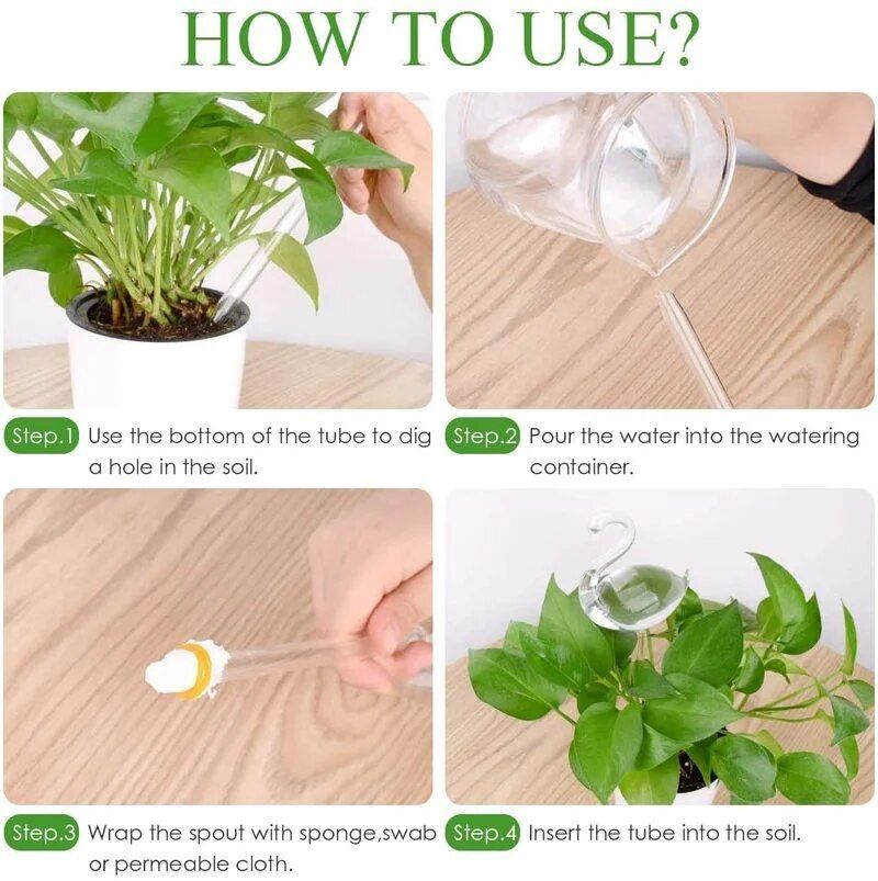 glass mushroom plant self-watering device, view 4 - MRSLM