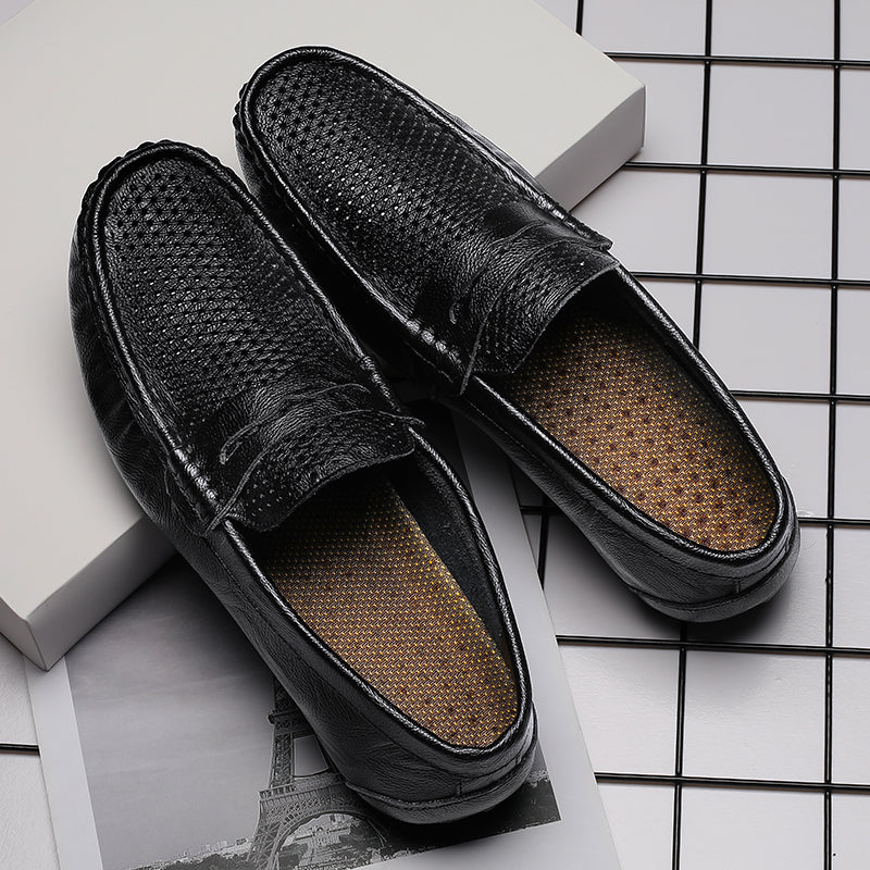 leather hollow-out beanie shoes, view 2 - MRSLM