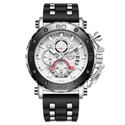 men's sports chronograph silicone watch, view 2 - MRSLM