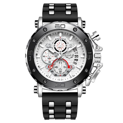 men's sports chronograph silicone watch, view 2 - MRSLM