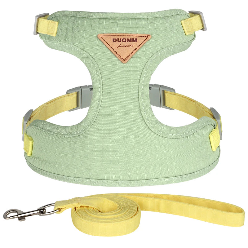 nylon mesh dog and cat harness leash set, view 4 - MRSLM
