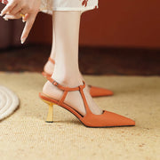 leather high heel mule sandals, view 9 - MRSLM