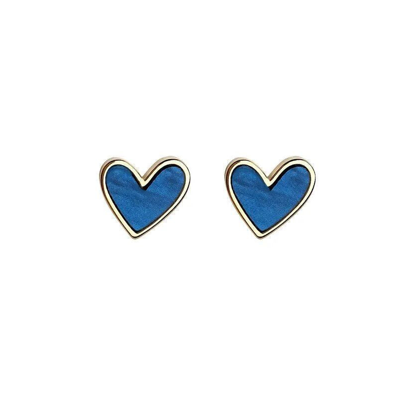 heart bling zircon stud earrings, view 15 - MRSLM