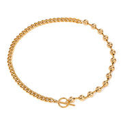 stainless steel mixed bead and smooth chain necklace, view 7 - MRSLM
