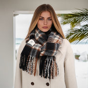 Checkered shawl scarf, thick warm wrap, view 8 - MRSLM