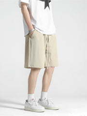 men's drawstring loose straight shorts, view 6 - MRSLM