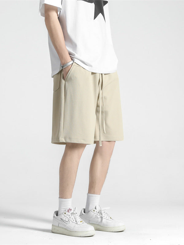 men's drawstring loose straight shorts, view 6 - MRSLM