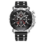 men's sports chronograph silicone watch, view 7 - MRSLM