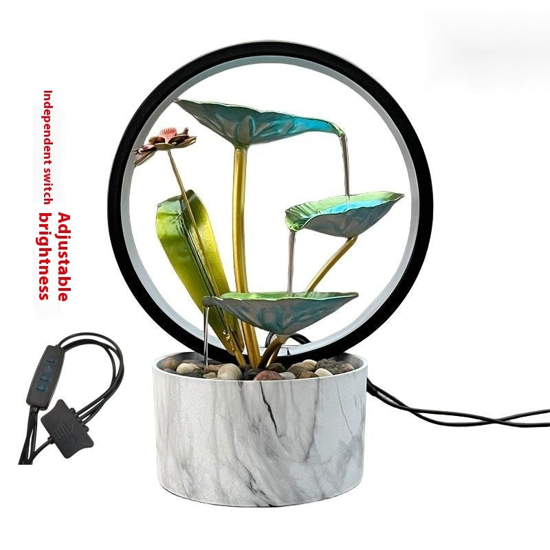 circulating water lotus ornament, view 2 - MRSLM