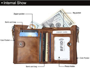 men's short RFID leather wallet, view 7 - MRSLM