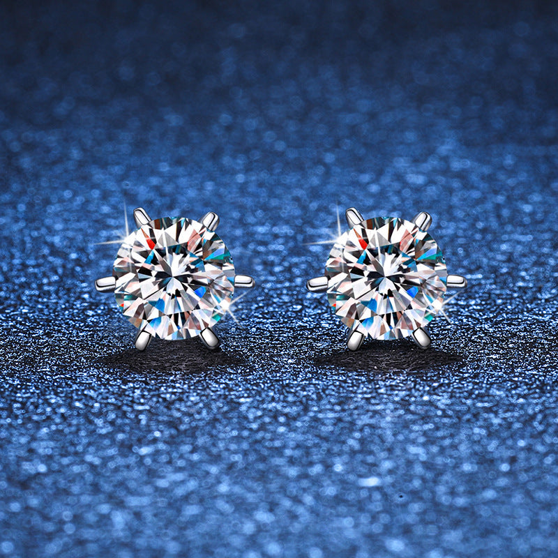 unisex silver threaded stud earrings - MRSLM
