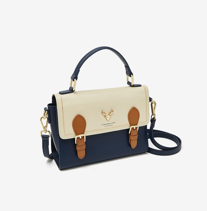 elegant women's split leather flap shoulder bag, view 9 - MRSLM