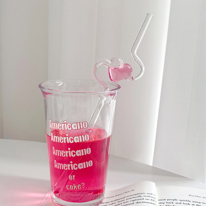 Heart glass drinking straw, view 2 - MRSLM