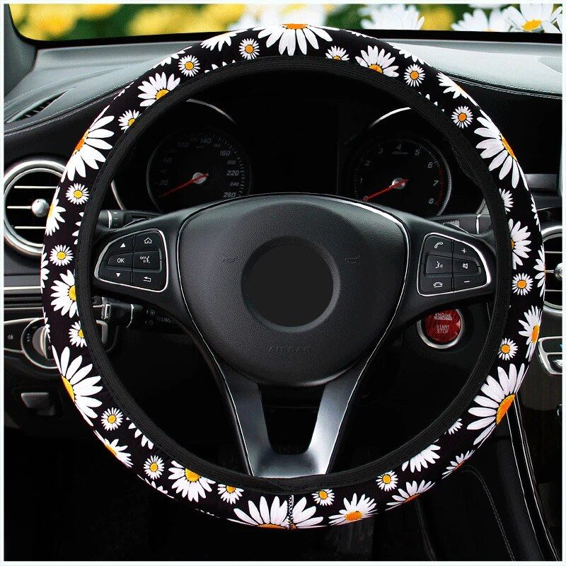 daisy flower steering wheel cover, view 4 - MRSLM