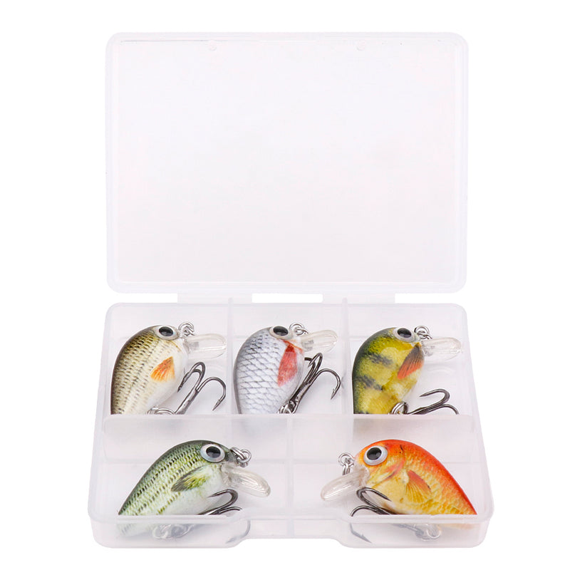 5pcs mini bass fishing lure set, view 2 - MRSLM