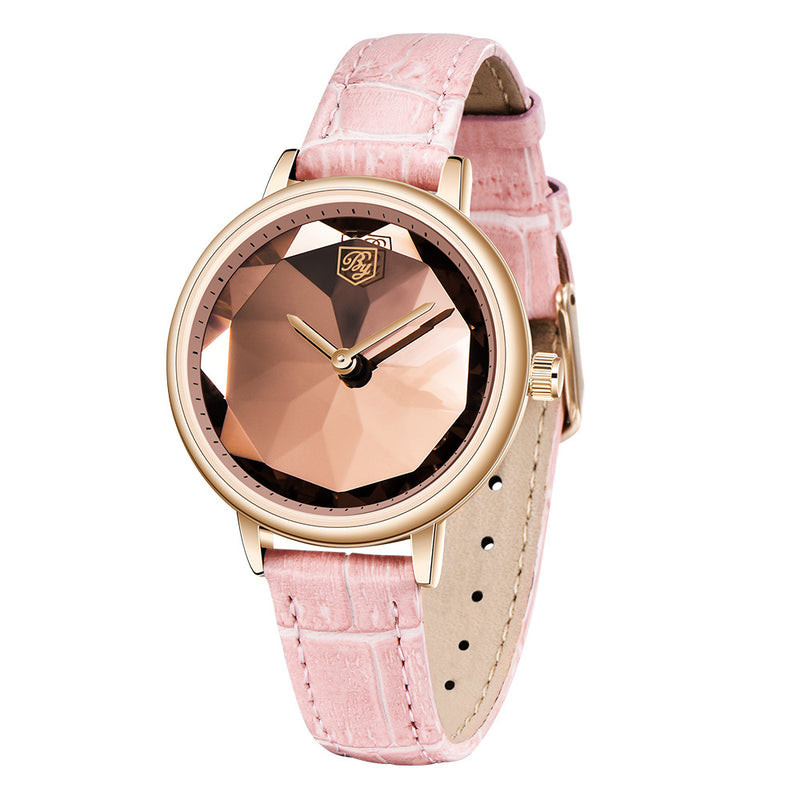 casual ladies quartz watch leather strap - MRSLM