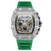 men's full diamond mechanical watch, view 12 - MRSLM