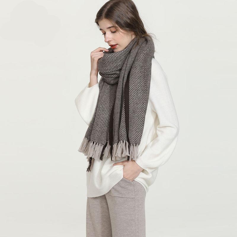 100% wool plaid twill scarf, view 5 - MRSLM