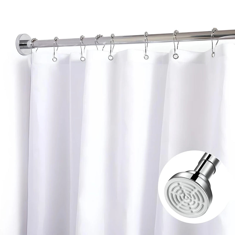 adjustable stainless steel tension shower curtain rod, view 6 - MRSLM