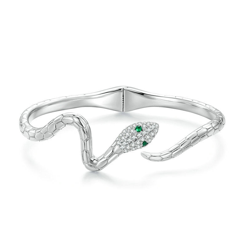 snake open cuff bracelet, view 5 - MRSLM