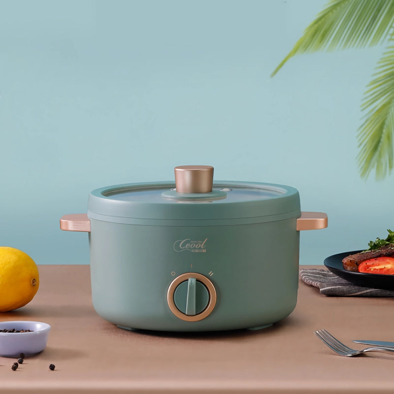 mini electric cooking pot with food steamer, view 3 - MRSLM
