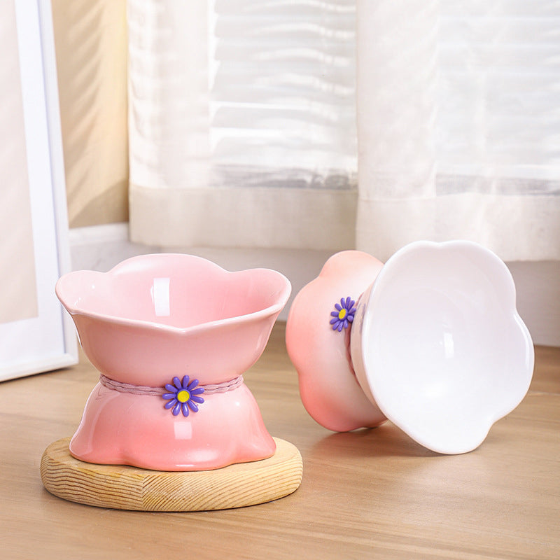 elevated gradient ceramic pet bowl, view 11 - MRSLM