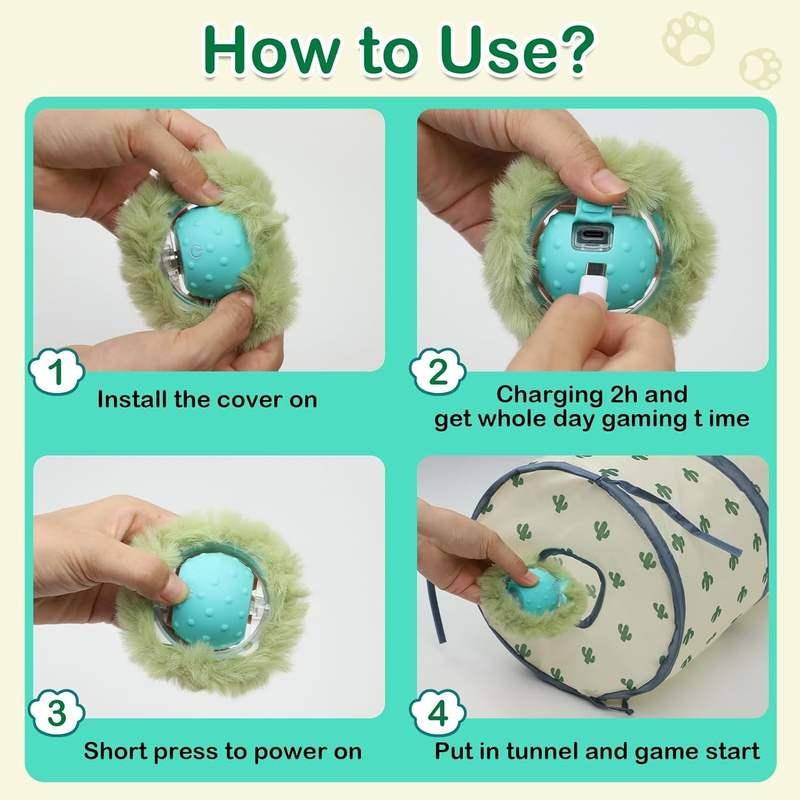 Interactive electric cat ball toy, view 4 - MRSLM