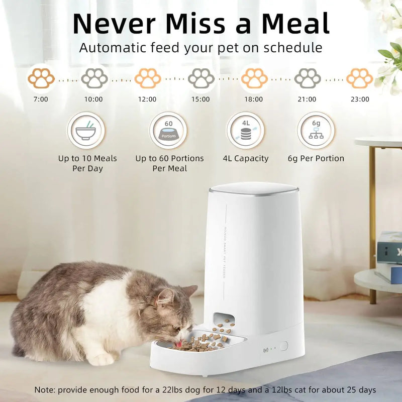 smart automatic cat and dog feeder, view 6 - MRSLM