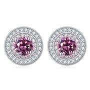 sterling silver round micro set zircon earrings, view 8 - MRSLM