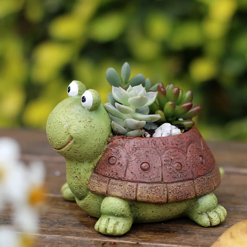 cartoon turtle planter, view 6 - MRSLM