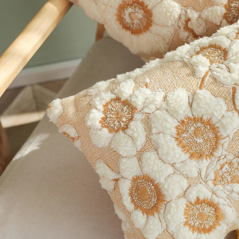 floral embroidered cushion cover, view 8 - MRSLM