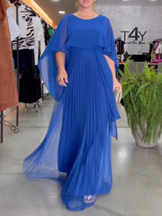 Pleated chiffon maxi dress detail - MRSLM