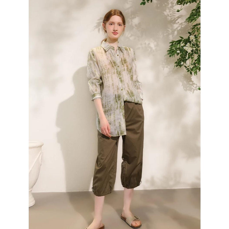 floral ramie blouse, view 12 - MRSLM
