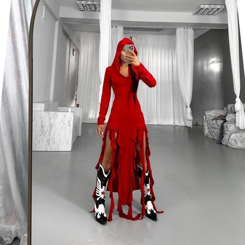 hooded irregular dress, view 8 - MRSLM