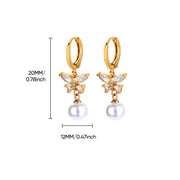 Gold dangle earrings for women, view 3 - MRSLM