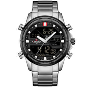 men's steel band multifunction quartz watch, view 4 - MRSLM