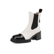 genuine leather retro ankle boots, view 3 - MRSLM