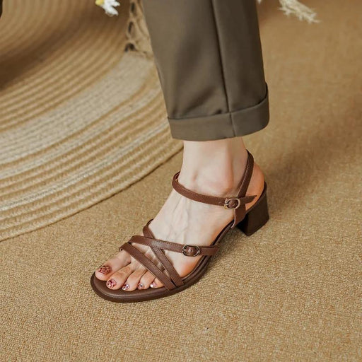 ankle strap leather sandals - MRSLM